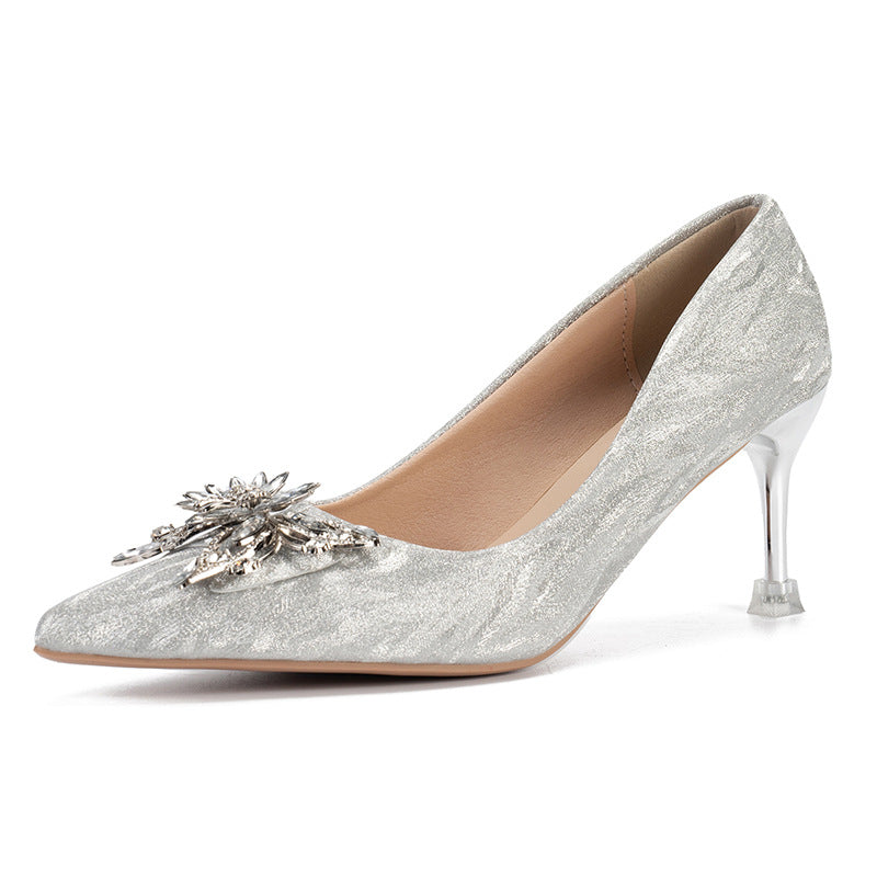 Damen Elegante High Heels mit funkelndem Schmuckdetail EB