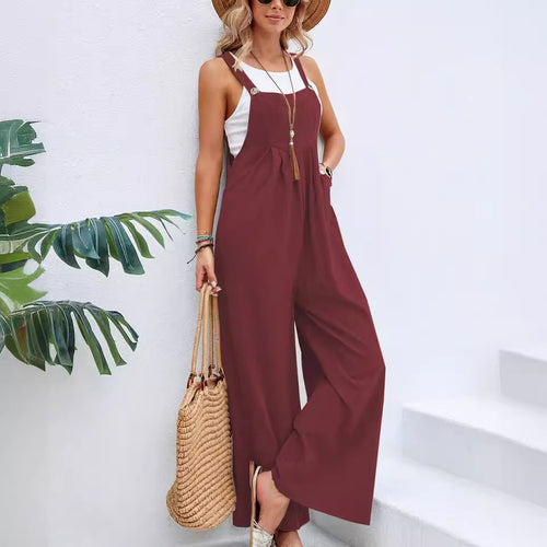 Damen weite Latzhose aus leichtem Material EB