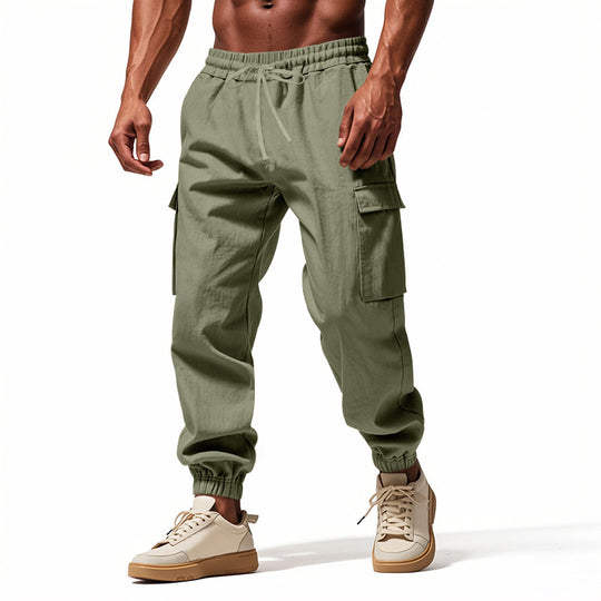 Herren lässige Cargohose mit elastischem Bund und praktischen Seitentaschen EB