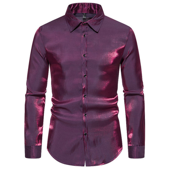 Herren Langarmhemd mit schimmerndem Finish und eleganter Passform EB