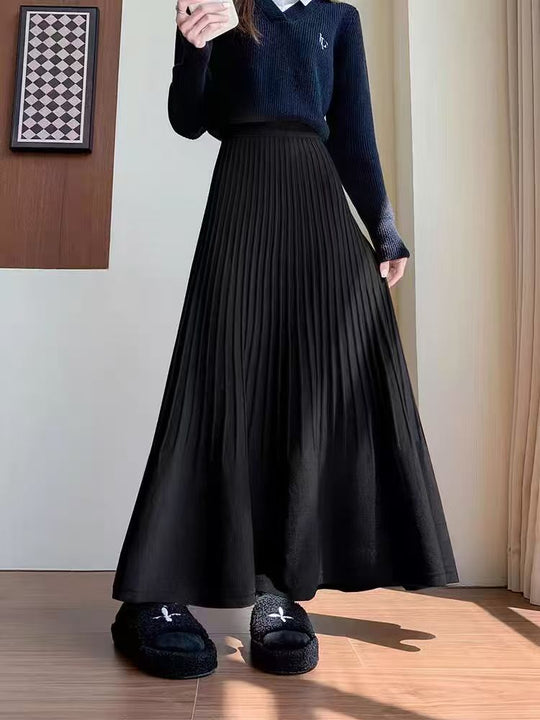 Damen eleganter Faltenrock mit hohem Bund EB