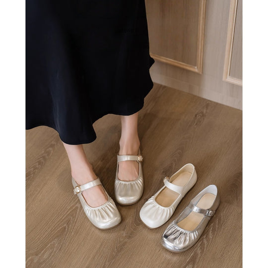 Damen Ballerina-Pumps mit modischem Riemchen und komfortablem Fußbett EB