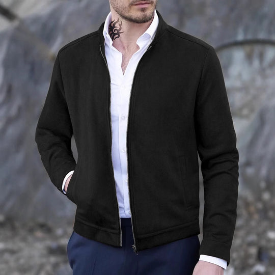Herren Fleecejacke mit Stehkragen und seitlichen Taschen EB