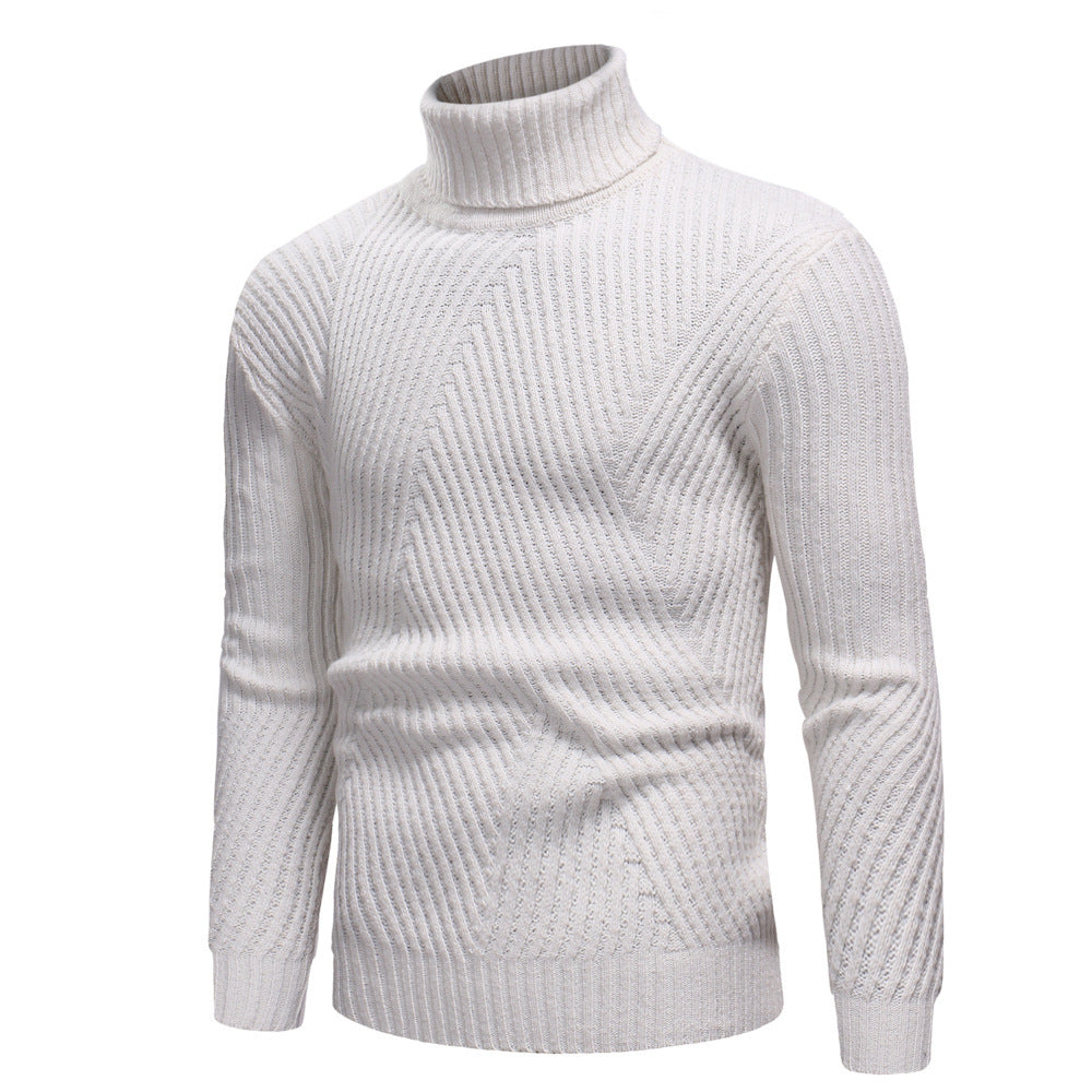 Herren Hochwertiger Rollkragenpullover im strukturierten Design EB