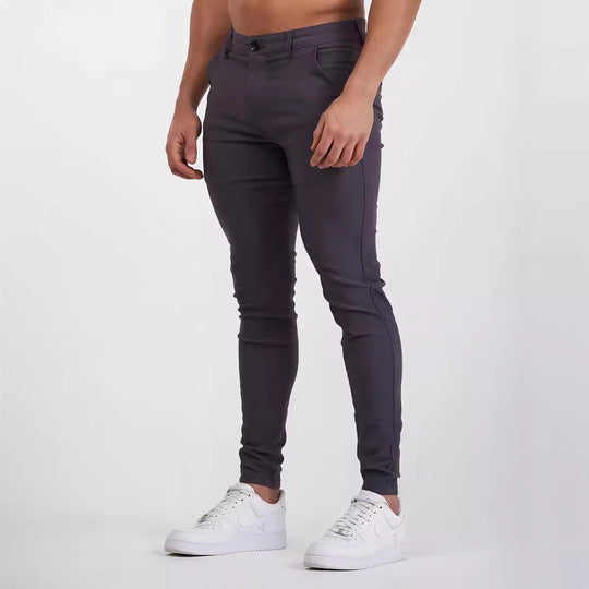 Herren eng anliegende Chinohose mit elastischem Bund und stylishem Design EB