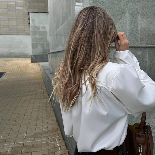 Damen Elegante Bluse mit voluminösen Ärmeln EB