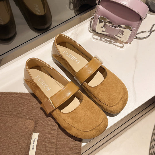 Damen Ballerina-Schuhe mit verstellbarem Riemen und weichem Innenfutter EB