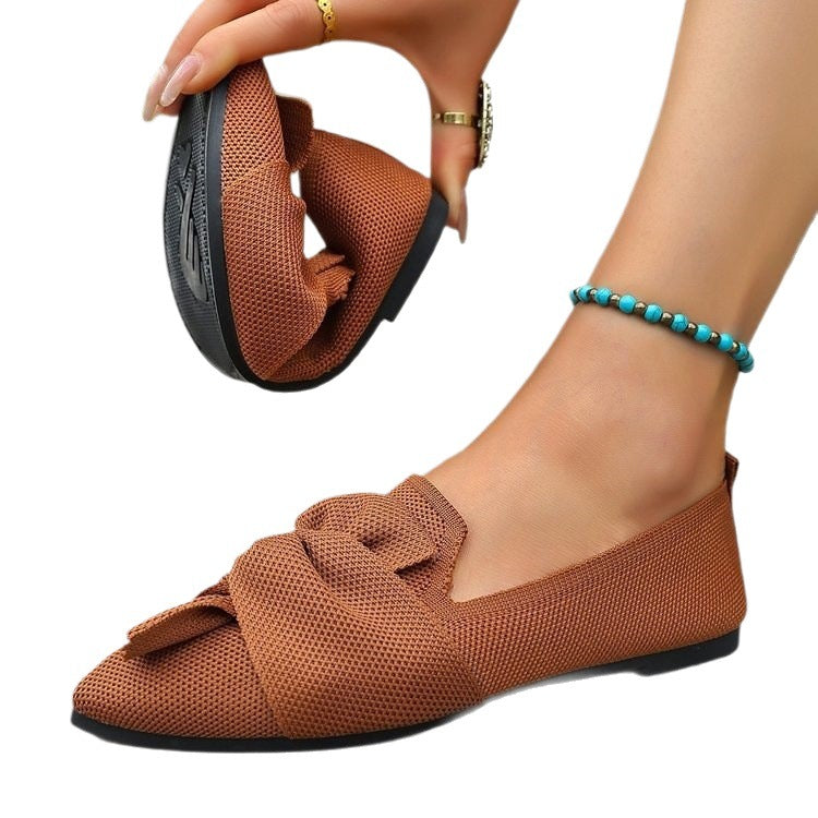 Damen Ballerinas mit großem Schleifendetail EB 1780917992