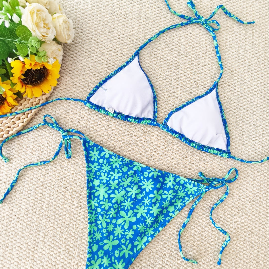 Damen Triangel-Bikini mit floralem Design EB