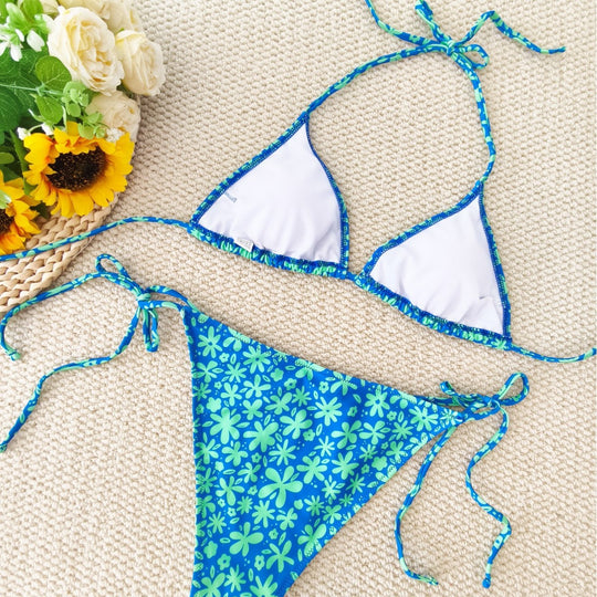 Damen Triangel-Bikini mit floralem Design EB