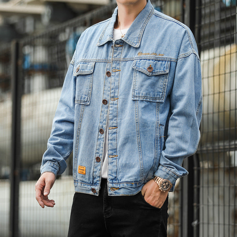 Herren Denimjacke im lässigen Stil mit funktionalen Pattentaschen und robustem Design EB
