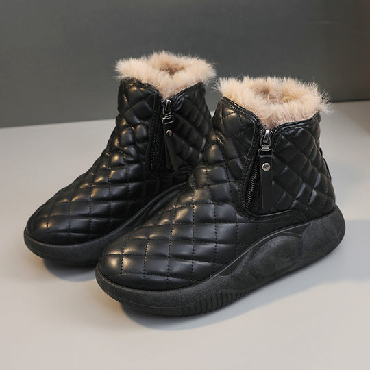 Damen Winterliche High-Top Stiefel mit Fleece-Futter und rutschfester Sohle EB