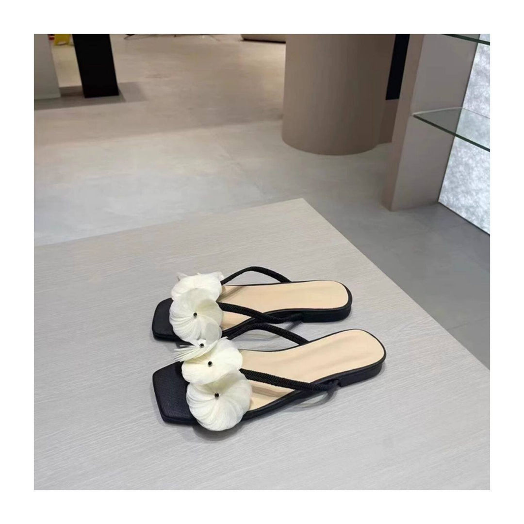Damen Zehentrenner-Sandalen mit floralen Akzenten und ergonomischem Fußbett EB