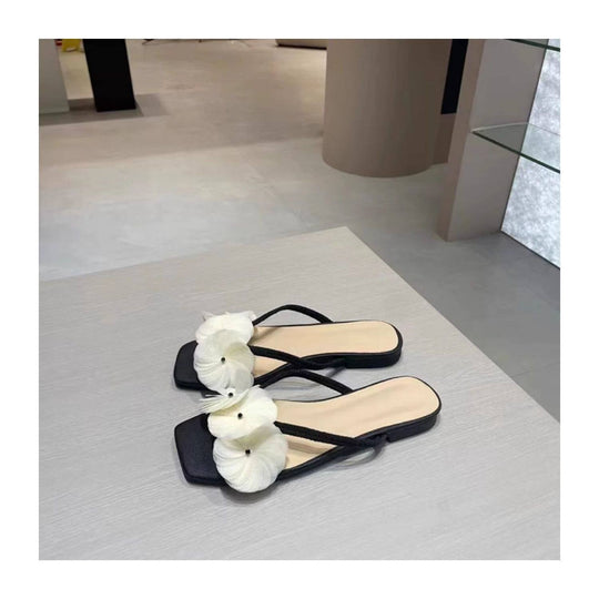 Damen Zehentrenner-Sandalen mit floralen Akzenten und ergonomischem Fußbett EB