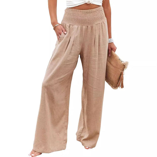 Damen weiter Sommerhose mit elastischem Bund EB