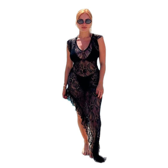 Damen Elegantes Spitzentuch mit asymmetrischem Schnitt EB