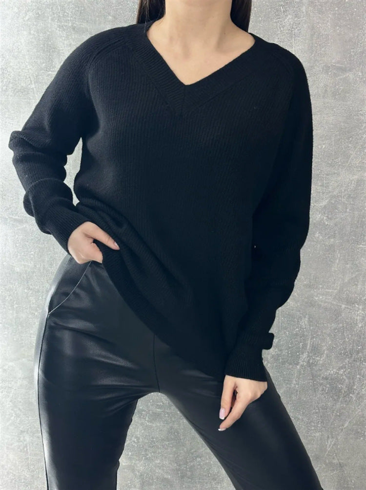 Damen V-Ausschnitt Pullover EB