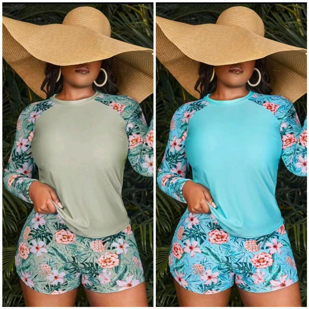 Damen UV-Schutz Badeoberteil und Shorts Set EB