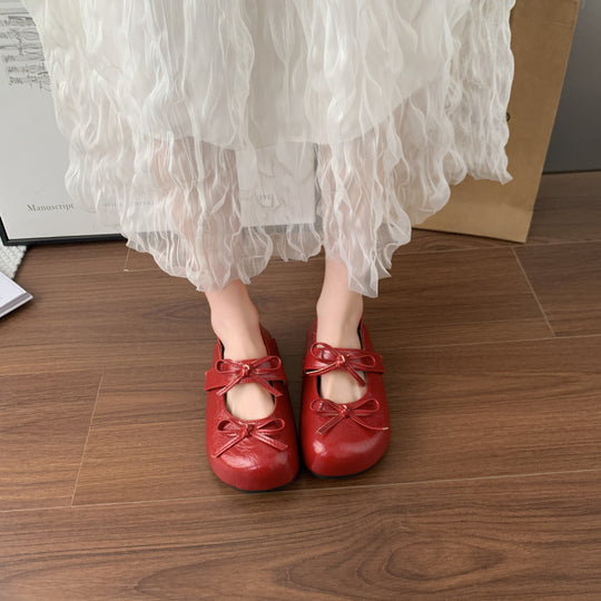 Damen Ballerinas mit elegantem Knotenverschluss und rutschfester Sohle EB