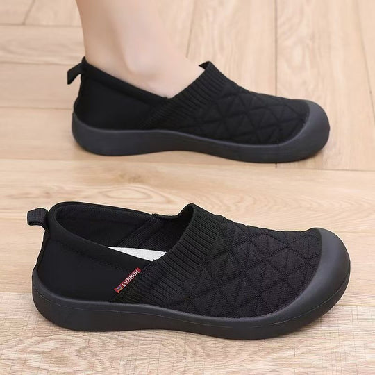 Damen Bequeme Slip-On Freizeitschuhe mit elastischem Bündchen EB