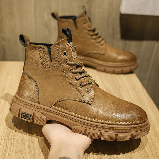 Damen Robuste Lederboots mit rutschfester Gummisohle und dämpfendem Innenfutter EB