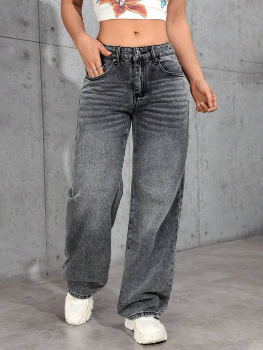 Damen Weite Jeans im lässigen Schnitt mit modernem Vintage-Look EB