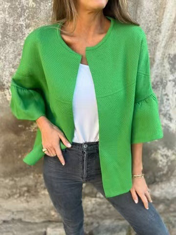 Damen Modische Strickjacke mit weitem Ärmel EB