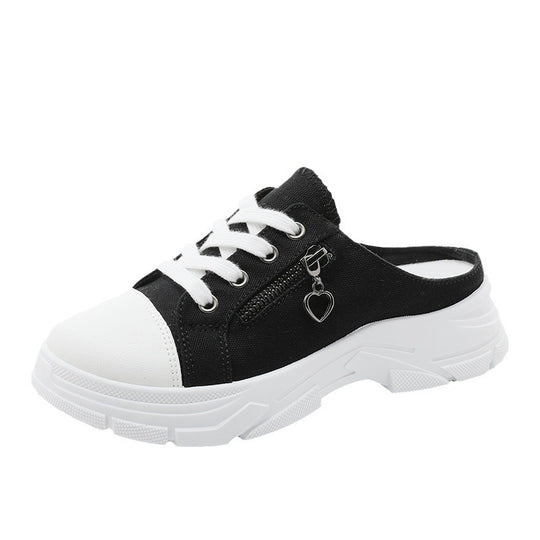 Damen Slip-On Sneakers mit modischem Reißverschluss und bequemem Fußbett EB