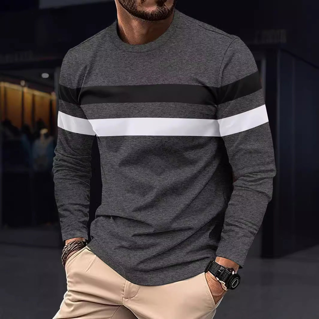 Herren modisches Langarmshirt mit sportlichen Streifen EB