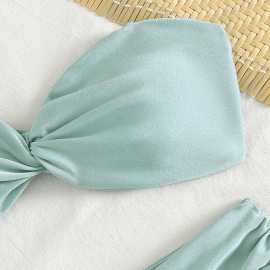 Damen Bandeau-Bikini mit modischem Knotendesign und figurformendem Unterteil EB