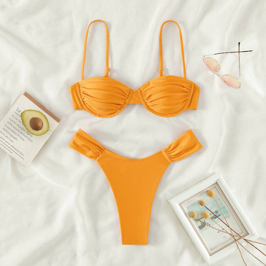 Damen Balconette Bikini mit Rüschendetails EB