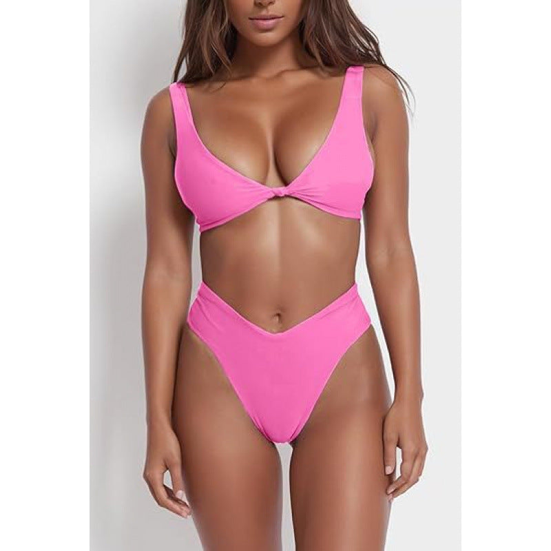 Damen Hochtaillierter Bikini mit verstellbaren Trägern EB