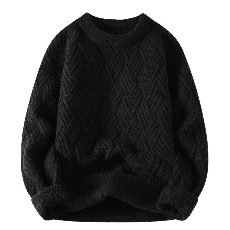 Damen nan grobgestrickter Oversize-Pullover mit Zopfmuster und elastischem Rippbund EB