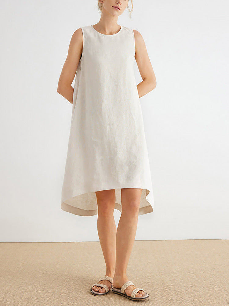 Damen lässiges Leinenkleid