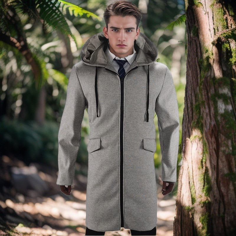 Herren Modische Parka-Jacke mit abnehmbarer Kapuze und praktischen Taschen EB