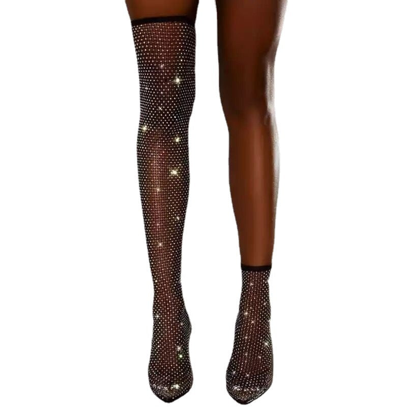 Damen Glitzernde Netz-Stiefeletten mit spitzem Schuhdesign EB