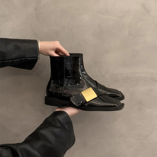 Damen elegante Stiefeletten mit modischer Schnallenverzierung EB