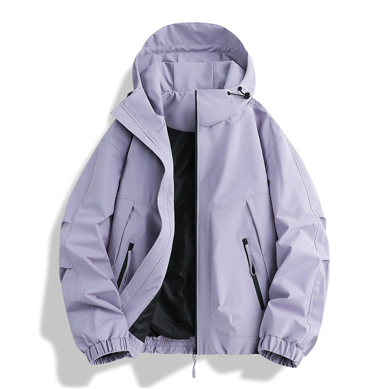 Herren wasserdichter Hooded-Utility-Parka mit verschweißten Nähten, verstellbarer Kapuze und verdeckten Reißverschlusstaschen EB