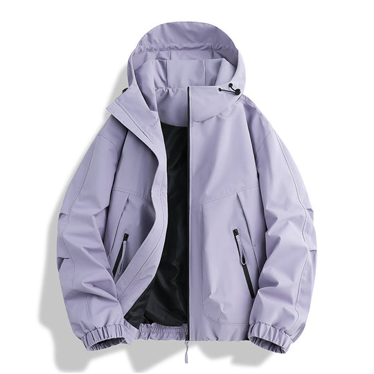 Herren wasserdichter Hooded-Utility-Parka mit verschweißten Nähten, verstellbarer Kapuze und verdeckten Reißverschlusstaschen EB