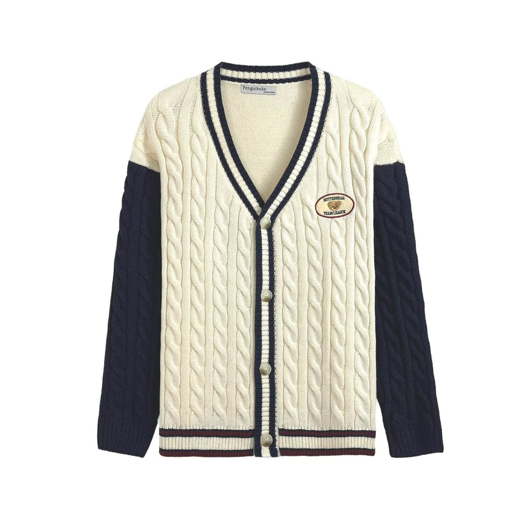 Damen Strickcardigan mit V-Ausschnitt und raffiniertem Muster EB