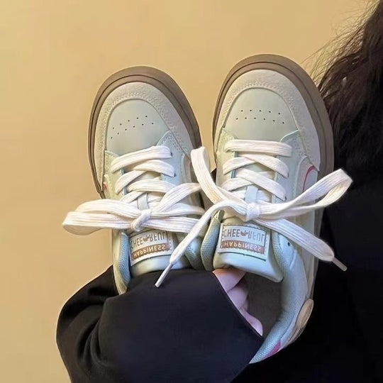 Damen Modische Sneakers mit dickem Plateau und atmungsaktivem Obermaterial EB