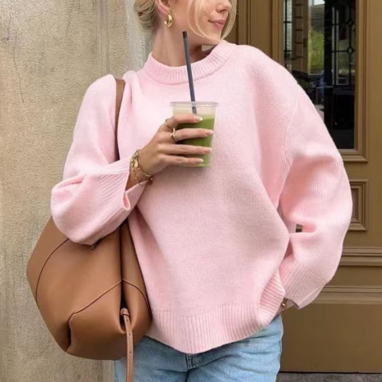 Damen Pullover mit lässigem Schnitt und voluminösen Ärmeln EB