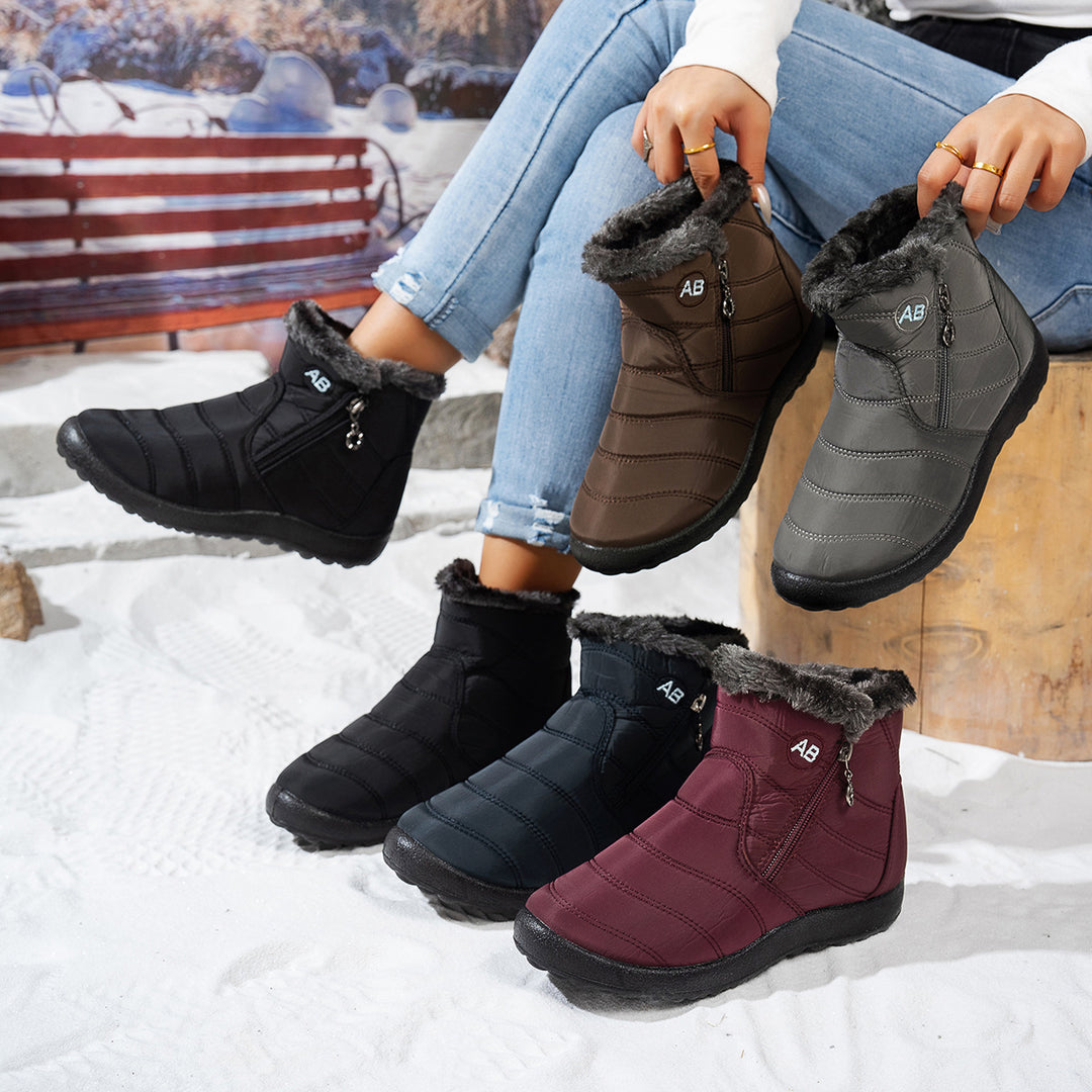 Damen Winterstiefel mit praktischem Reißverschluss und kuscheligem Innenfutter EB