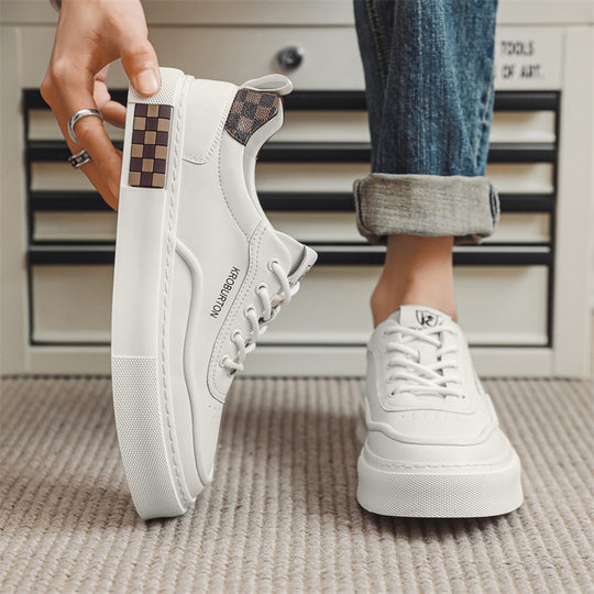 Damen Sportliche Sneakers mit modischem Leder-Design und dämpfender Laufsohle EB