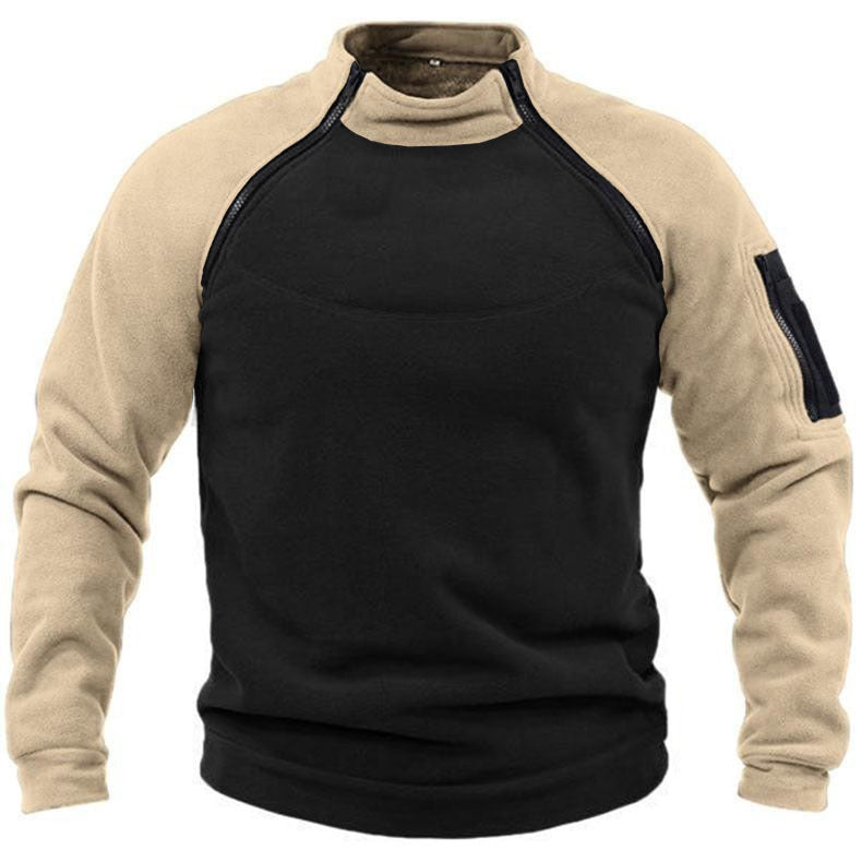 Herren funktioneller Fleece-Pullover mit hohem Kragen EB