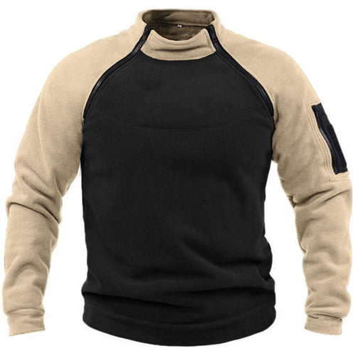 Herren funktioneller Fleece-Pullover mit hohem Kragen EB