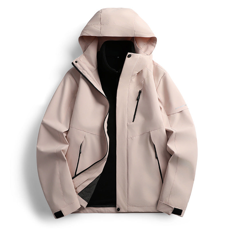 Damen wasserdichte Softshell Outdoorjacke mit Kapuze atmungsaktive Membran EB