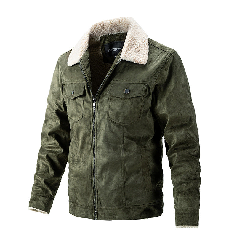 Herren Übergangsjacke mit Kunstfellkragen und praktischen Brusttaschen EB