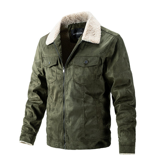 Herren Übergangsjacke mit Kunstfellkragen und praktischen Brusttaschen EB
