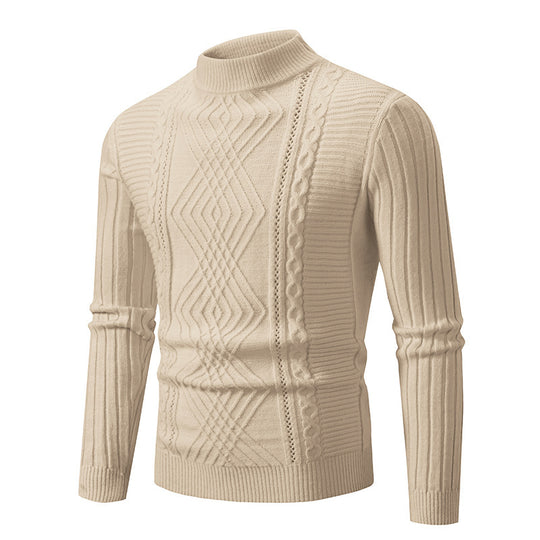 Herren Rollkragenpullover mit strukturiertem Rippdesign und modernem Look EB